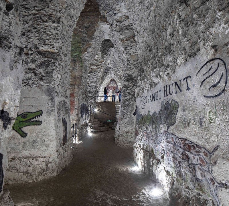 The caves began life as a chalk mine.