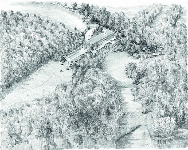 Tom Stuart-Smith’s visualisation of Northbrook succeeds in melding the abstracted modern house into a natural landscape