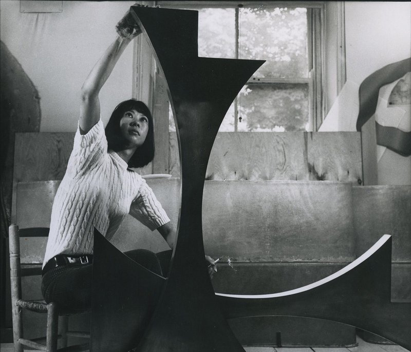 Kim Lim working on Twice, 1968.