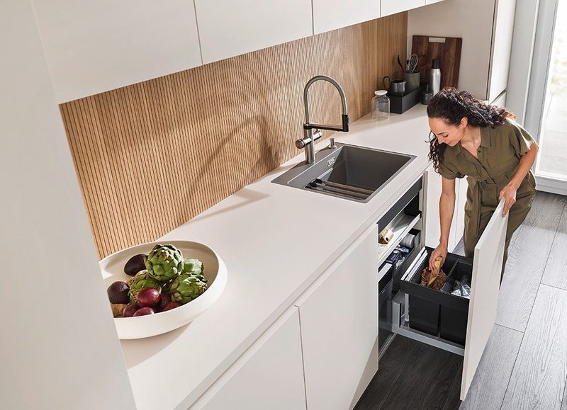 Everything clients need all in one place: The Blanco Unit is designed to make everyday life in the kitchen easier, especially important in more compact spaces.