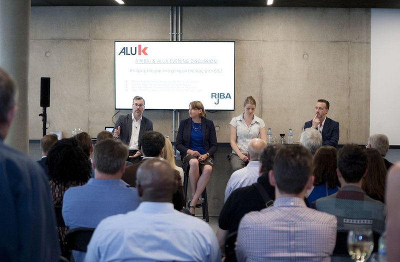 From left: AFL Architects' Marcel Ridyard, Cora Kwiatkowski, divisional director at Stride Treglown and Hannah Baker, senior architect at Twelve Architects, AluK's Nigel Headford