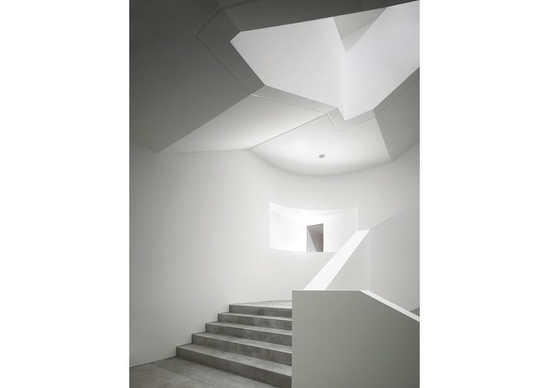 Rendered cheaply and modestly in plasterboard, the Hospitalhof’s staircases nevertheless have a deeply sculptural quality.