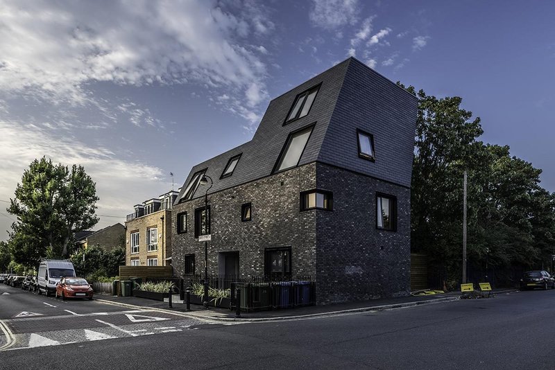 Cupa Pizarras Cupaclad 101 Logic natural slate rainscreen cladding at the Costa Street housing project in Peckham by WHAT_Architecture.