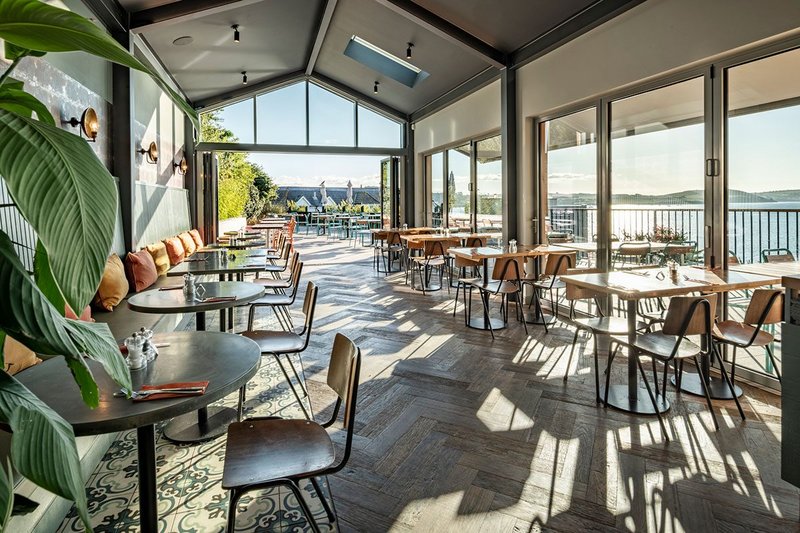 PLACE architects, Greens of Padstow, currently closed. Designed for Cornwall’s foodie capital, the licensed restaurant stands high over Padstow’s harbour, with views over the Camel Estuary.