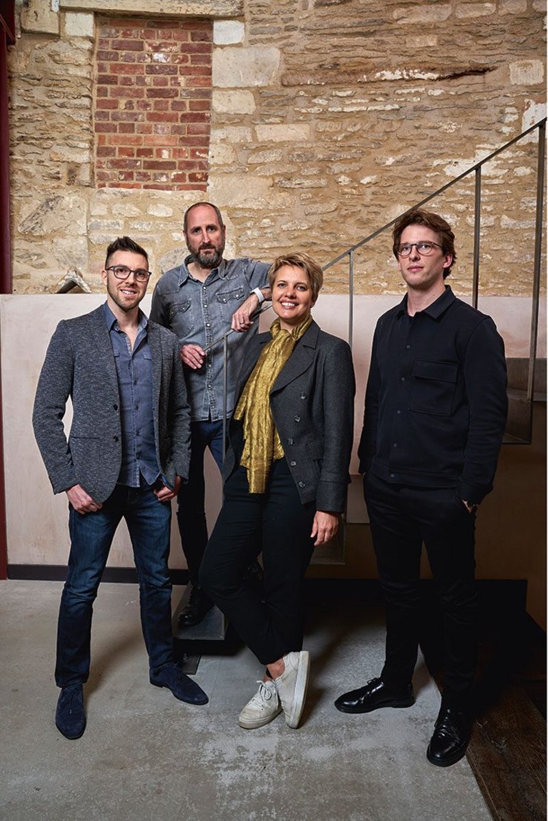 Adam Chambers, Matt Vaudin, Nicola du Pisanie and Ross McDonald in the new Corsham studio.