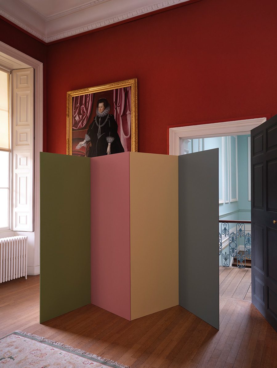 Kenwood House, showing colours from The Colour Collection, Graphenstone / English Heritage, from left: Butler's Green, Lacewing, Yellow Ochre, and Pavilion.