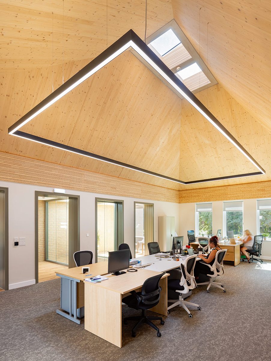 One Small Thing’s office. Each ‘house’ has its own pyramid vaulted roof and skylight.