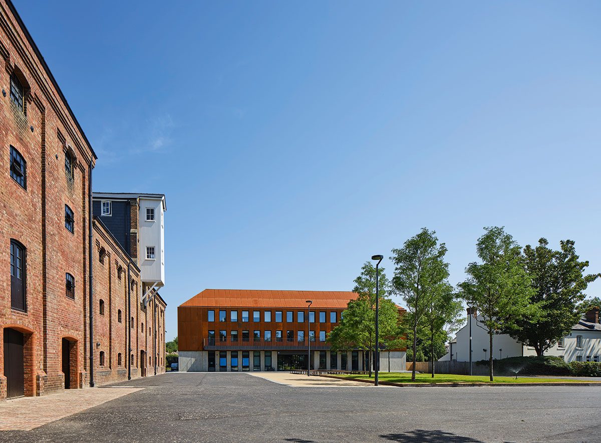 Beyond the 19th century Malthouse, Walters & Cohen’s new International College helps frame a new courtyard space.