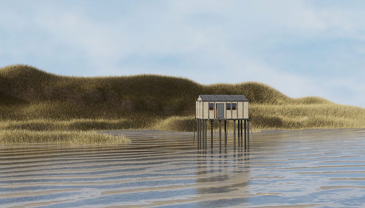 How do I stand tall?  Digital render,  400mm × 700mm.