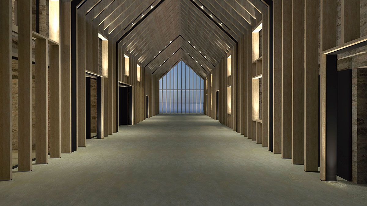 The timber fin structure of the firm’s Bowhouse project on the Balcaskie estate in Fife’s East Neuk.