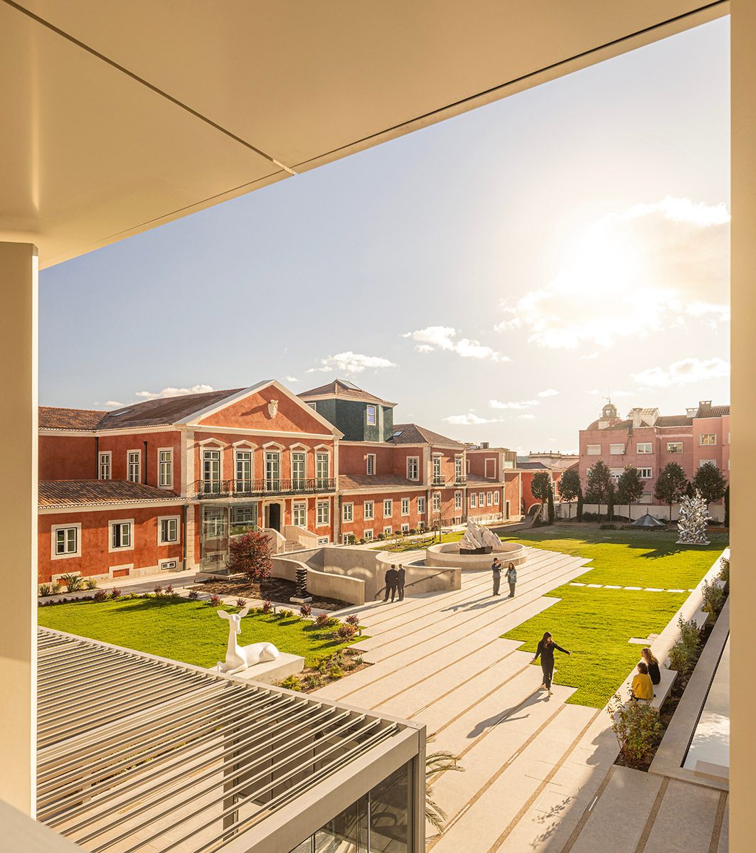 View across the courtyard to Palácio dos Condes da Ribeira Grande.