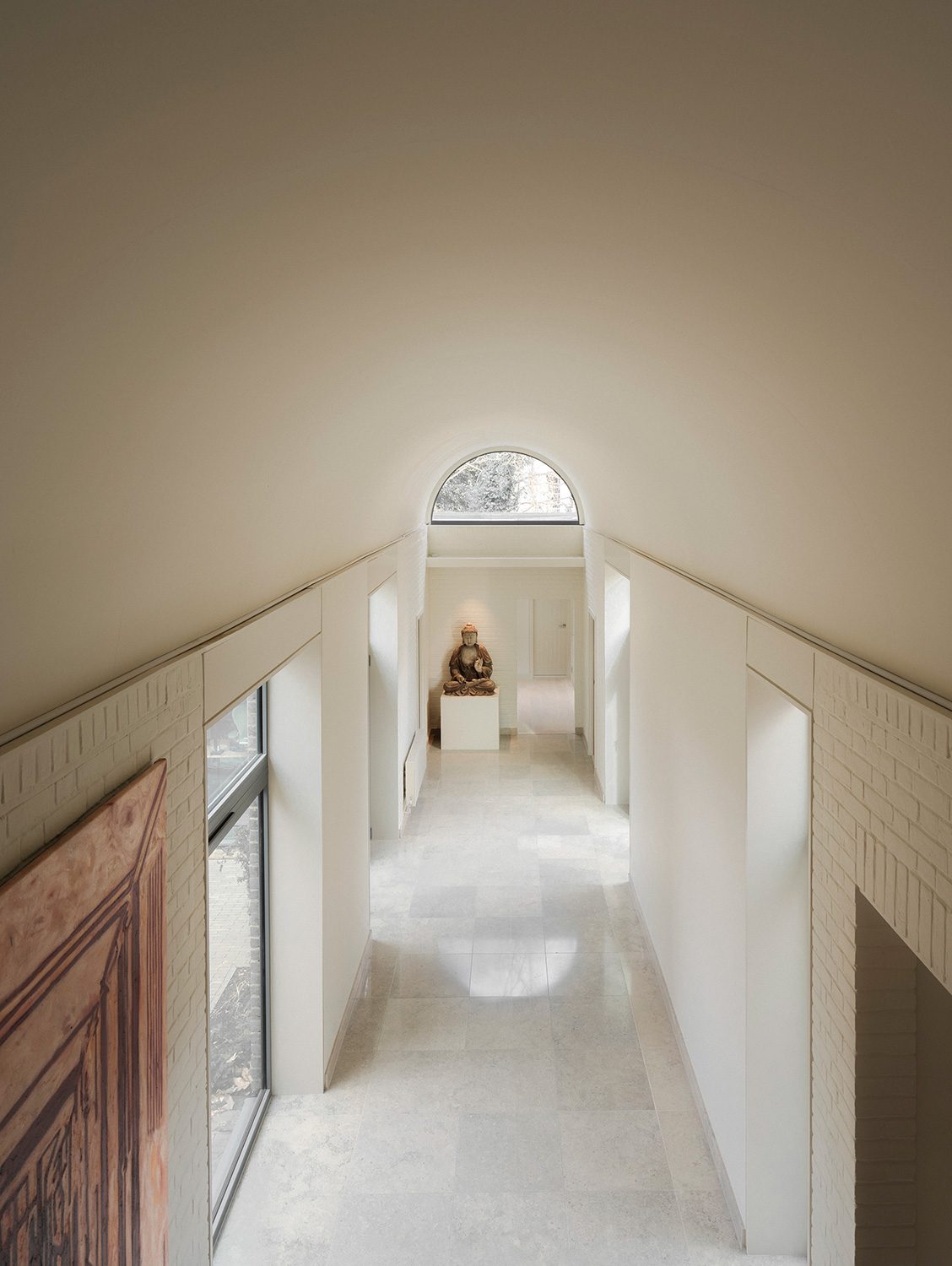 The long linkway is a bright and uplifting space.