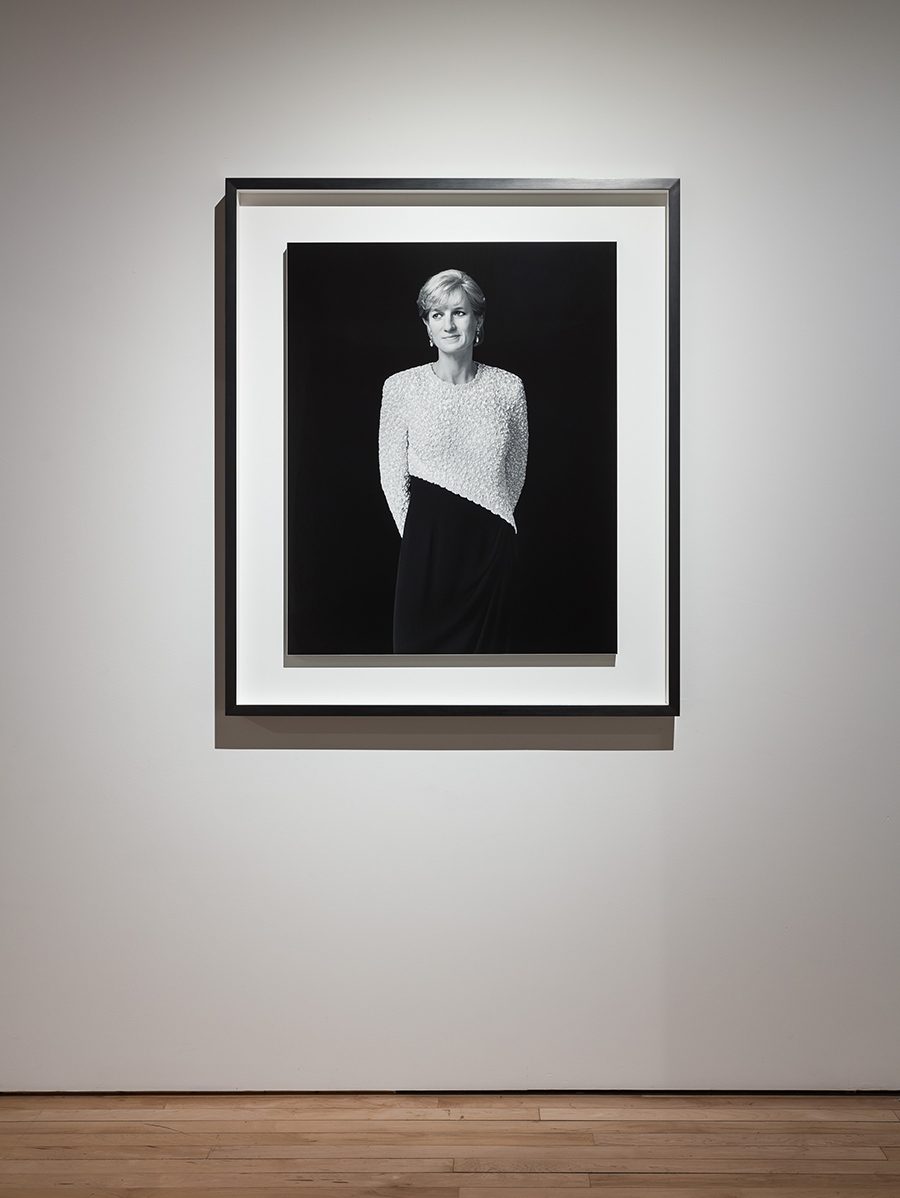 Installation view of Hiroshi Sugimoto, Diana, Princess of Wales, 1999. Gelatin silver print.